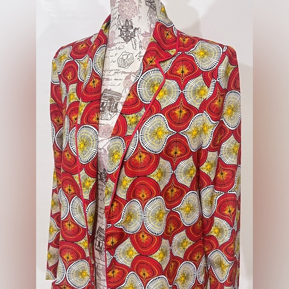 RUE DES ABSSESSES-PARIS Red and gold print blazer size‎ M. - Picture 2 of 12